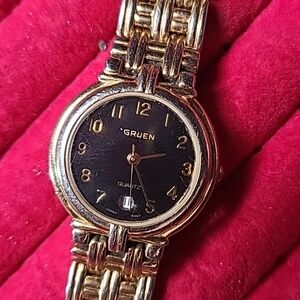 Gruen Gold and Black‎ Watch